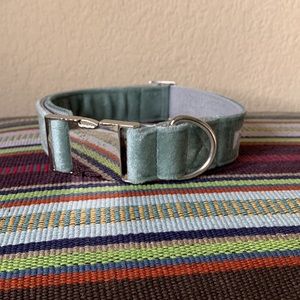Baby Blue Velvet Dog Collar